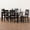Baxton Studio Lenoir Sand Upholstered Espresso Wood 7-Piece Dining Set 162-10523-10519 - alternate 3